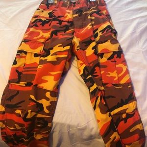 Orange Camo Cargo Pants